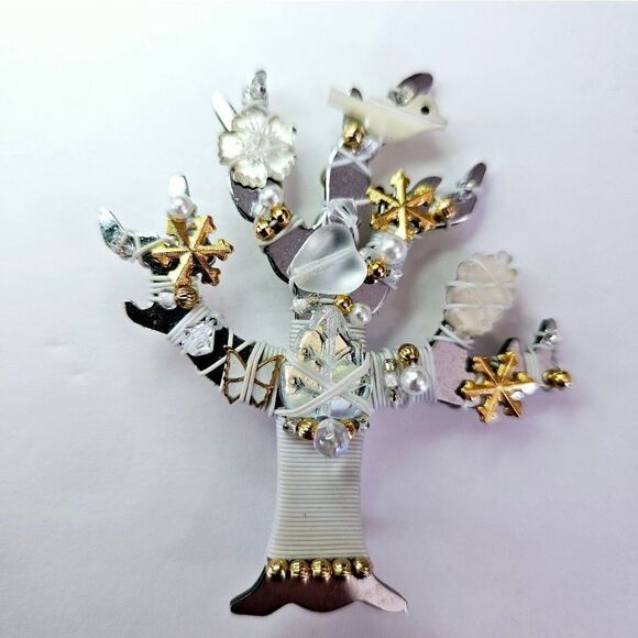 Liztech Vintage Signed Jill Elizabeth '99 Tree Of Life Handmade Wire Brooch Pin - Picture 3 of 12